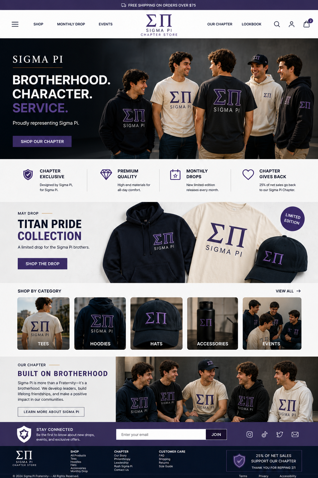 Example Sigma Pi chapter storefront